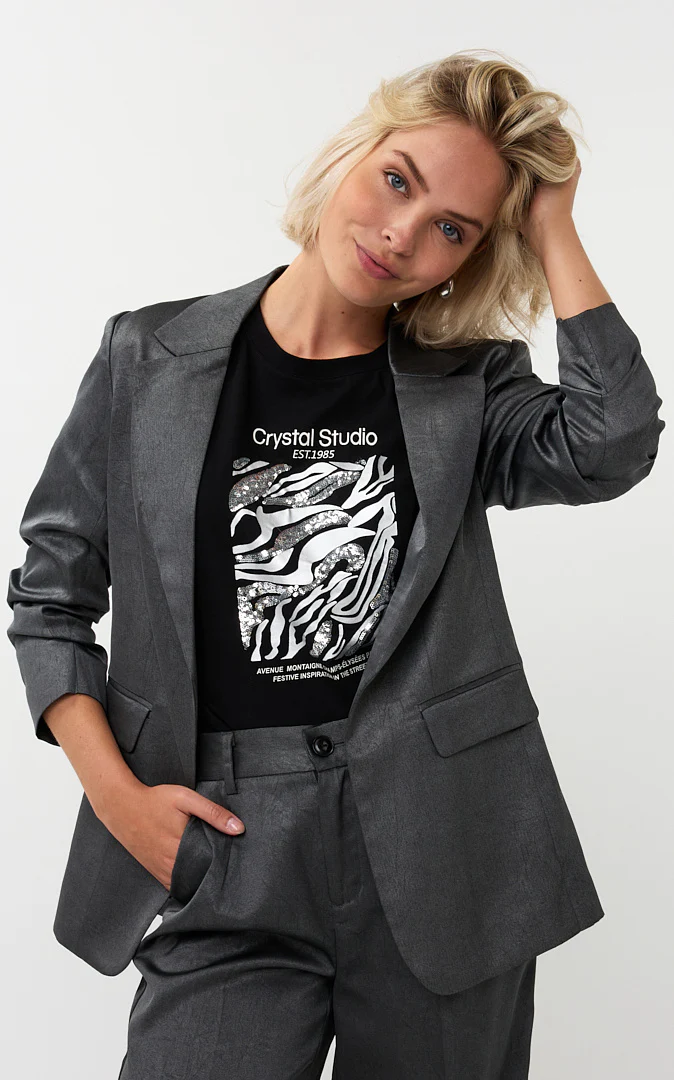 Metallic Finish Blazer - Image 4